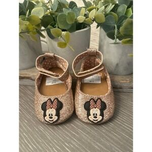 Disney Baby Gold Sparkly Minnie Shoes Size 0-3 Months